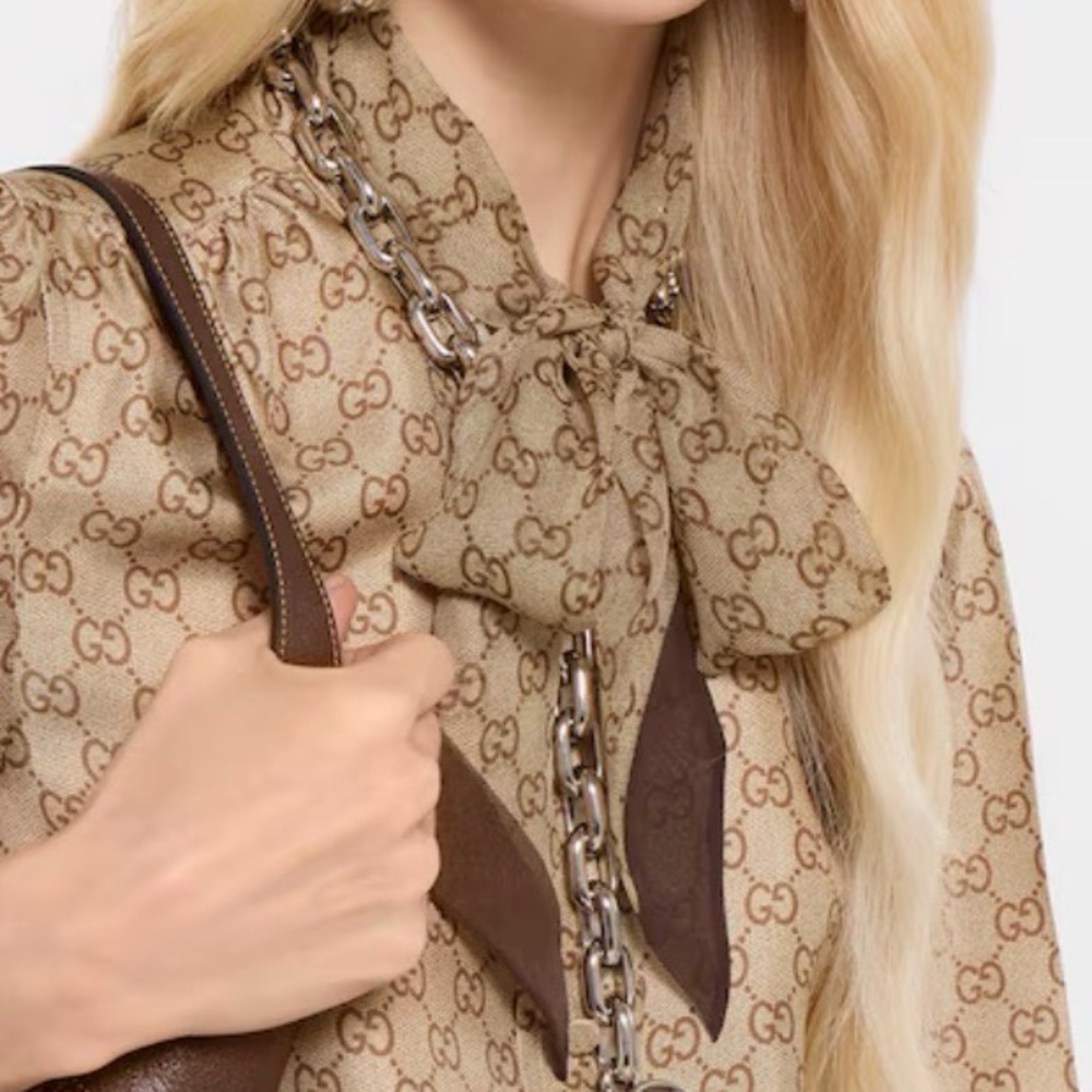 Gucci Printed silk chiffon ribbon; NWT and Box - Picture 3 of 4